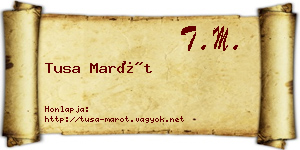 Tusa Marót névjegykártya